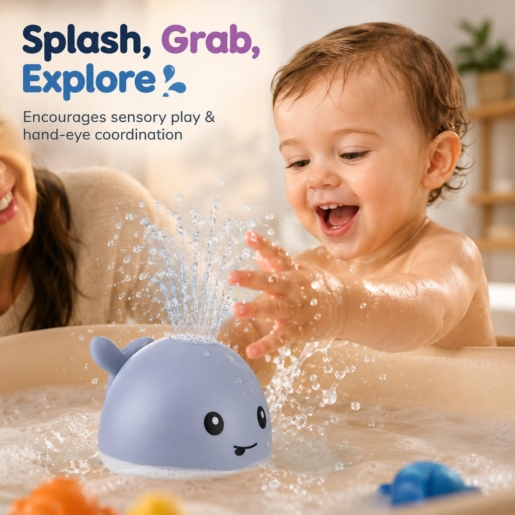 Bath Toys for Kids Ages 1-3, Baby Bath Toys 6-12-18 Months, Pool Water Toys for Toddlers, Babies 1 2 3 Year Boy Girl Gifts, Light up Whale Bath Toy Sprinkler, 1St Birthday Bathtub Fountain Toy