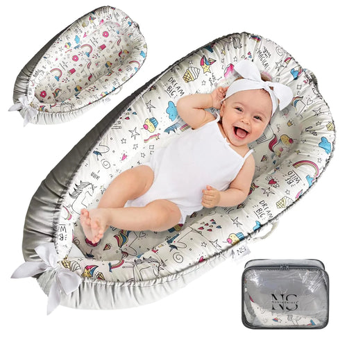 Baby Lounger - Baby Lounger for Newborn 0-24 Months – 100% Cotton Breathable & Soft Infant Nest for Tummy Time & Play, Portable Baby Floor Seat for Travel – Newborn Essentials Gift (Copy)