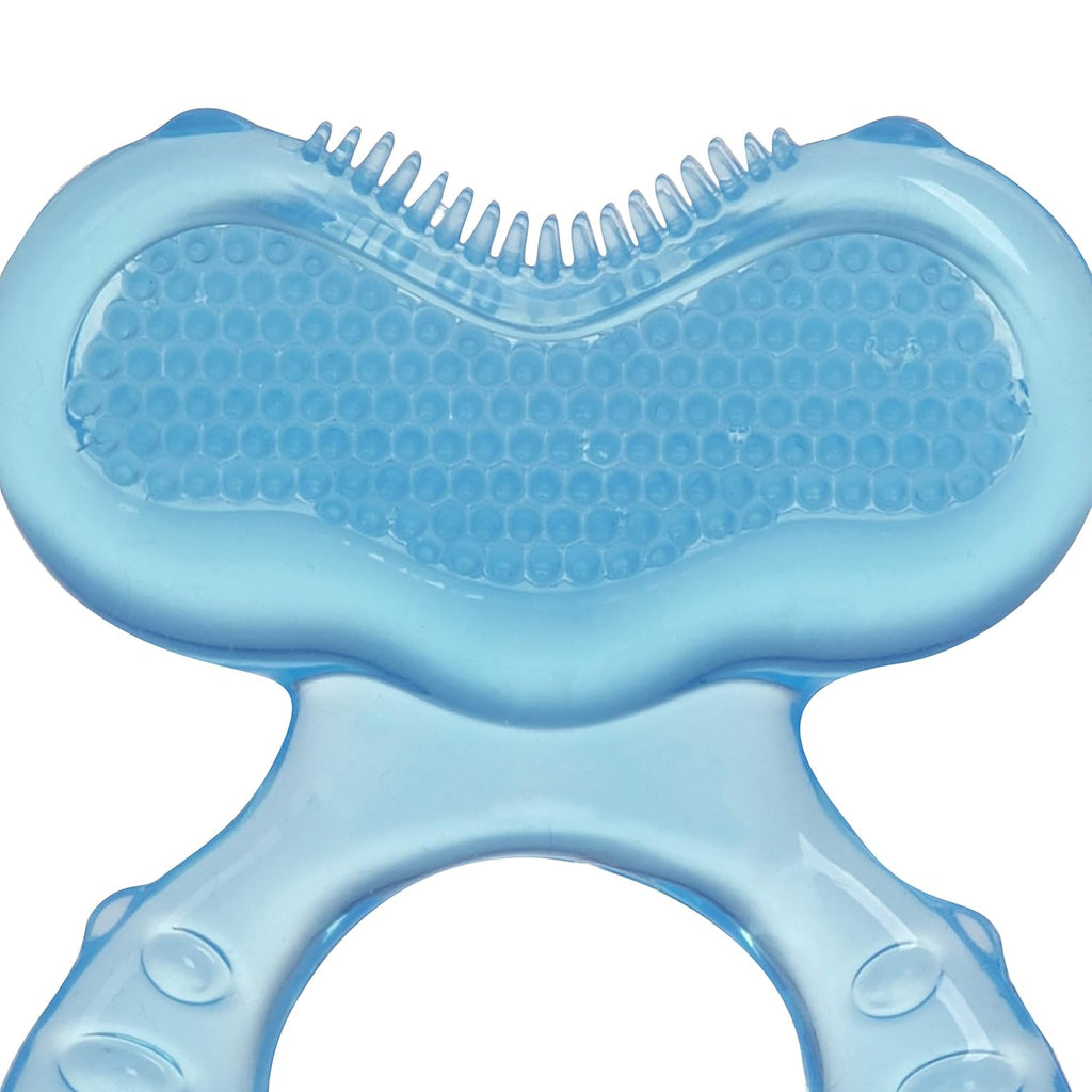 Silicone Teethe-Eez Teether with Bristles, Includes Hygienic Case, Blue