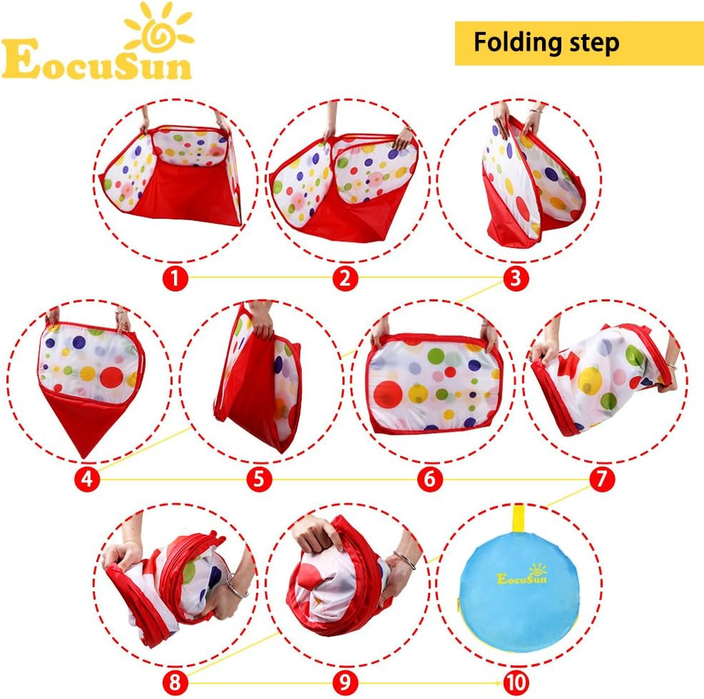 Kids Ball Pit Large Pop up Toddler Ball Pits Tent for Toddlers Girls Boys for Indoor Outdoor Baby Playpen W/Zipper Storage Bag, Balls Not Included (Ared)