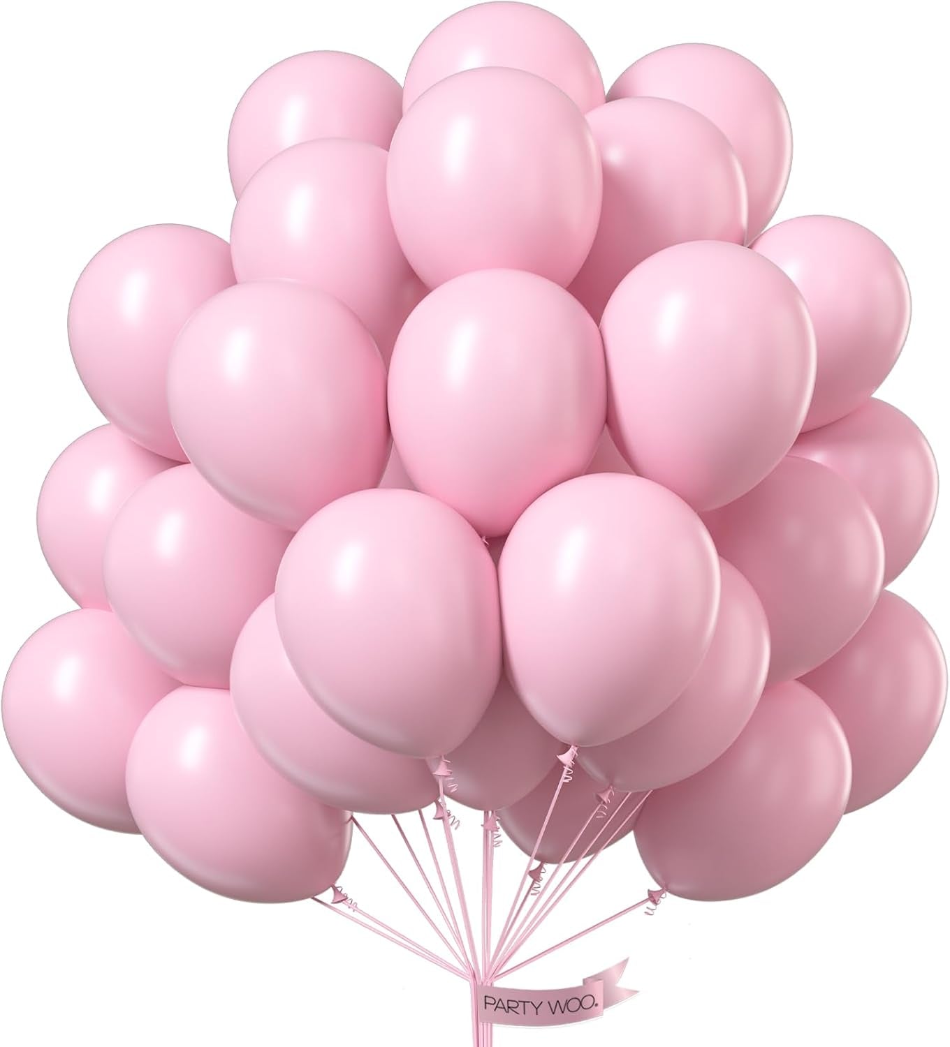 Pastel Pink Balloons, 50 Pcs 12 Inch Pink Balloons, Baby Pink Balloons for Balloon Garland Balloon Arch as Birthday Party Decorations, Wedding Decorations, Baby Shower Decorations, Pink-Q05