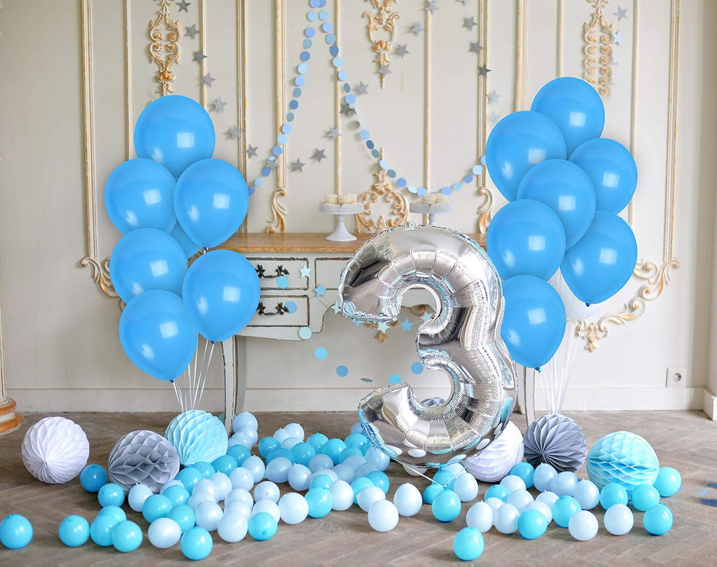 Light Blue Balloons 36 Pack - Pastel Baby Blue Balloons - 12In Latex Sky Color Party Supplies - Robins Egg Decorations