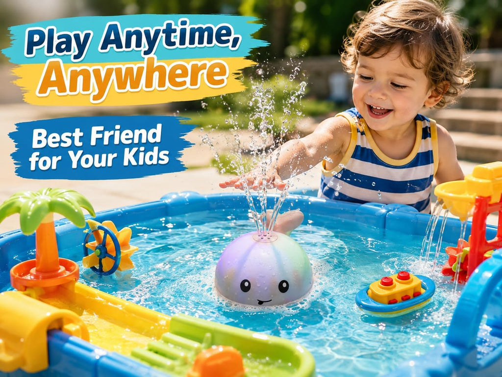 Bath Toys for Kids Ages 1-3, Baby Bath Toys 6-12-18 Months, Pool Water Toys for Toddlers, Babies 1 2 3 Year Boy Girl Gifts, Light up Whale Bath Toy Sprinkler, 1St Birthday Bathtub Fountain Toy
