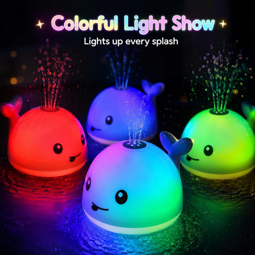 Bath Toys for Kids Ages 1-3, Baby Bath Toys 6-12-18 Months, Pool Water Toys for Toddlers, Babies 1 2 3 Year Boy Girl Gifts, Light up Whale Bath Toy Sprinkler, 1St Birthday Bathtub Fountain Toy