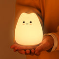 Night Light for Kids Lamp, 16 Colors Lamp Cute, Dimmable Baby Night Lights for Nursery,Silicone Rechargeable Nightlight for Kids Room, Kawaii Room Decor (Lycat-B)