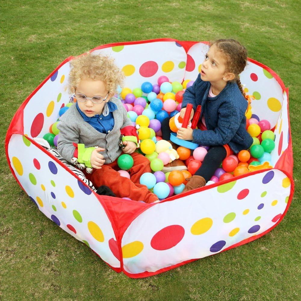 Kids Ball Pit Large Pop up Toddler Ball Pits Tent for Toddlers Girls Boys for Indoor Outdoor Baby Playpen W/Zipper Storage Bag, Balls Not Included (Ared)