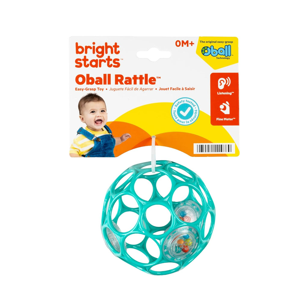 Oball Easy-Grasp Rattle Bpa-Free Infant Toy in Teal, Age Newborn and Up, 4 Inches
