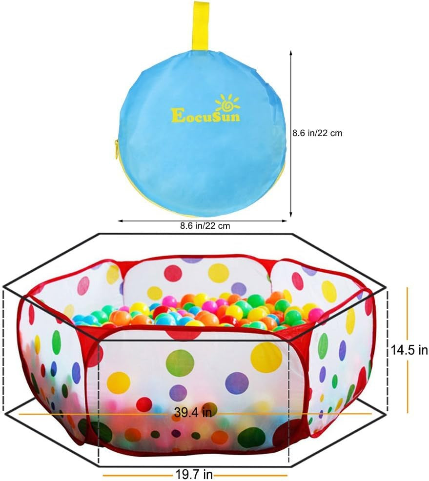 Kids Ball Pit Large Pop up Toddler Ball Pits Tent for Toddlers Girls Boys for Indoor Outdoor Baby Playpen W/Zipper Storage Bag, Balls Not Included (Ared)